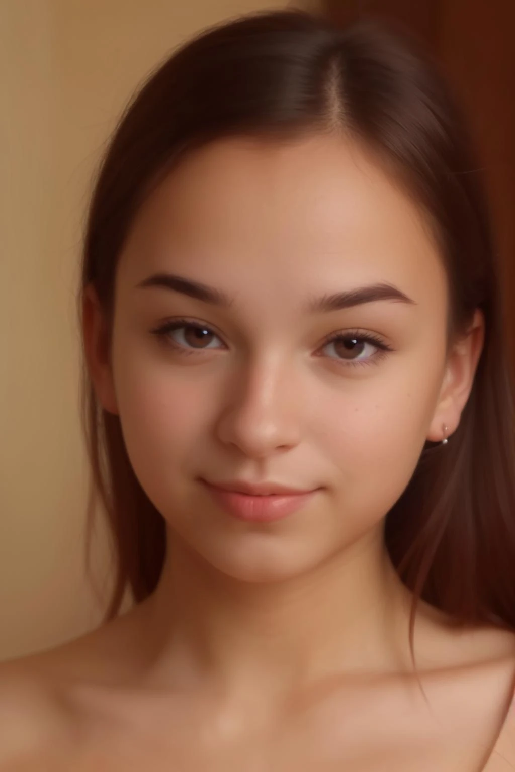 Realism, Photo, girl 25 years old, close-up, looks at the camera,