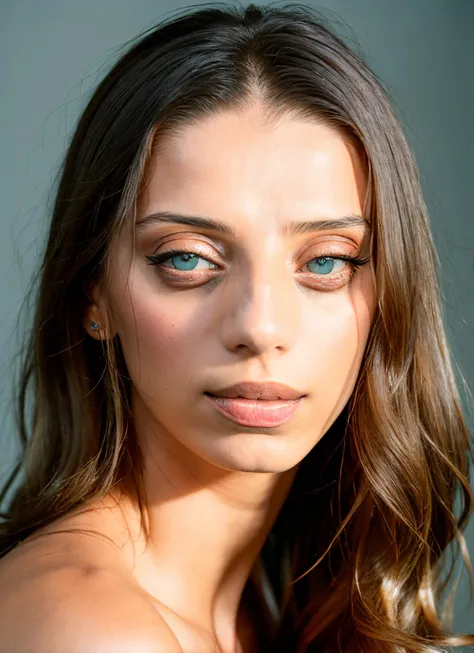 analog style, modelshoot style, portrait of Angela Sarafyan, epic (photo, studio lighting, hard light, sony a7, 50 mm, matte skin, pores, colors, hyperdetailed, hyperrealistic), <lyco:Angela Sarafyan:1.3>