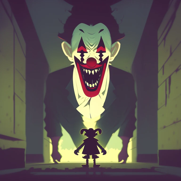 creepy photo of a clown in the backrooms, creepy lighting - n 4 i s 150 mpss 50 mm f 2. 8 iso 200 0 1 / 160s natural light adobe photoshop filter cutout vector behance hd artstation by jesper ejsing and makoto shinkai lois van baarle ilya kuvshinov ro