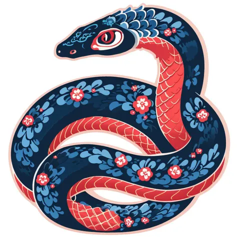 <lora:mexican_sticke:1>Snake,simple background,white background