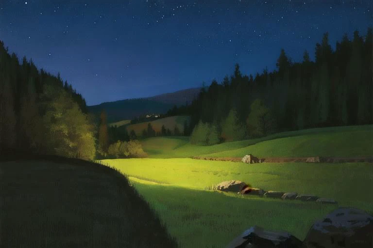 a beautiful nocturne landscape,