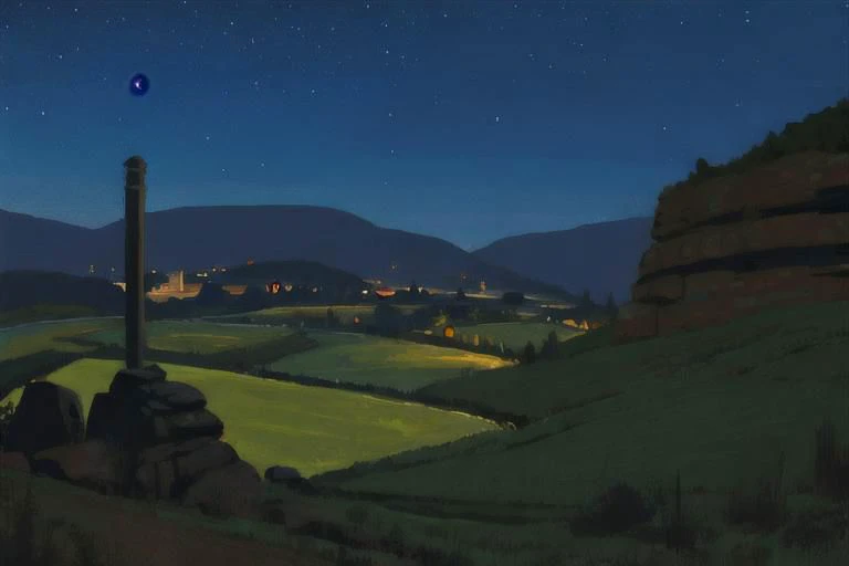 a beautiful nocturne landscape,