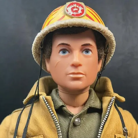 <lora:GI_John_SDXL:1> GI John, a toy man wearing a fireman uniform, firefighter