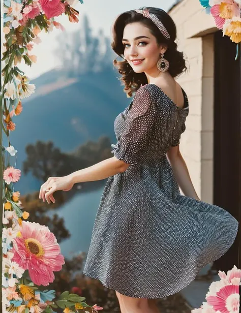 a woman, polka dot dress <hypernet:StylizaraV2:0.7> art style <lora:add_sharpness:0.7> wizard, foggy