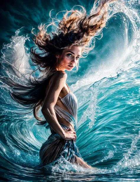 <hypernet:Stylizara:0.7> epic, In this haunting image, a woman strides through a maelstrom of waves, (your fantasy)<lora:add_sharpness:0.6>
