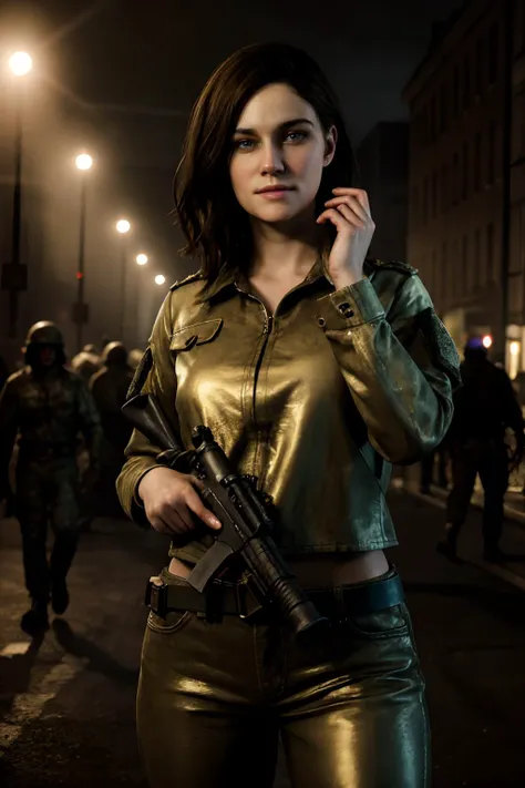 <lyco:epiCRealismHelper:.7> epiCRealism ,8k,highres,  ((full bodyshot)), highly detailed, 1girl,, multiple boys,  in a street of Berlin  , surrounded by zombies , wearing military gear,  (holding a weapon), looking at the viewer, short wavy brown hair,,  sammaxis,    SFW    <lora:Samantha Maxis -000009:.4>   <lora:BetterGuns-V1:0.8> BREAK, <lora:zombie_v1.3:0.8> zombie, group of zombies,