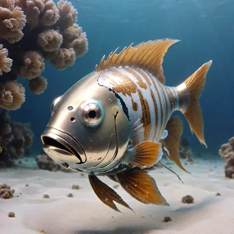 (cs-m3tal-400:1) an aesthetically-pleasing underwater scene of a different types of fish, 8k UHD, ultra-sharp focus,