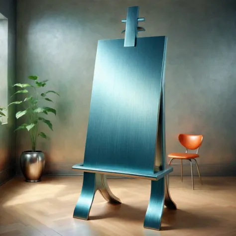 amazing cs-m3tal-ok_v06-1000 modern easel in a futuristic study, very detailed, intricate, summer color palette