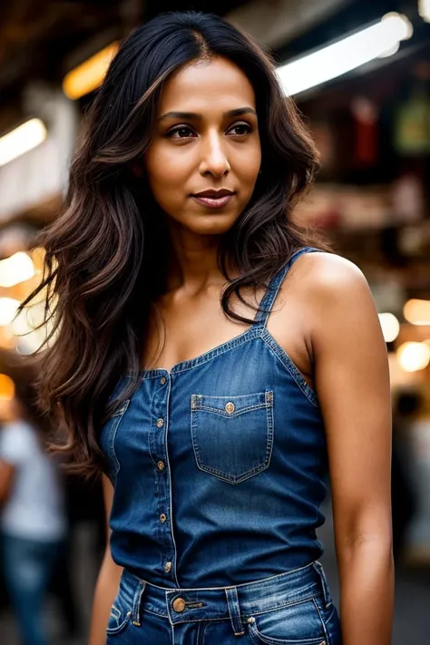 picture of beautiful (rekhshrm:0.99), a woman in a (market:1.1), beautiful hair, modelshoot style, (extremely detailed CG unity 8k wallpaper), professional majestic (art by Ando Fuchs:1.1), oil painting, trending on ArtStation, trending on CGSociety, Intricate, High Detail, Sharp focus, dramatic, photorealistic painting art, (jeans:1.1), (looking at viewer), (detailed pupils), (medium shot)