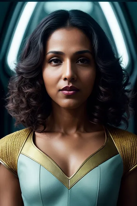 photo of beautiful (rekhshrm:0.99), a woman with beautiful hair, as a star trek officer in a (star trek spaceship), spaceship interior, (crew deck), natural skin texture, (tight blue star trek uniform), 24mm, 4k textures, soft cinematic light, adobe lightroom, photolab, hdr, intricate, elegant, highly detailed, sharp focus, ((((cinematic look)))), soothing tones, insane details, intricate details, hyperdetailed, low contrast, soft cinematic light, exposure blend, hdr, faded, (painted lips:1.1), ((looking at viewer:1.1))