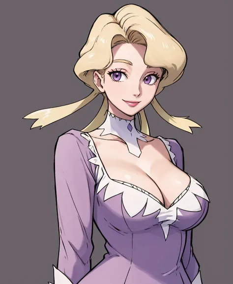 masterpiece, best quality, <lora:detail_slider_v4:0.5>, <lora:GoodHands-beta2:0.8>, <lora:glacia-pokemon-richy-v1:1> glacia, mauve ball gown, smile, upper body, large breasts, cleavage, arms behind back, simple background:1.05, <lora:pokemon_v3_offset:0.55>,