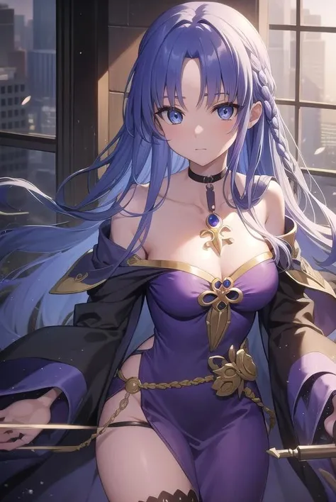 medea, <lora:medea-lora-nochekaiser:1>,
medea, blue hair, long hair, (purple eyes:1.1), purple hair, braid, hair braid, single braid,
BREAK choker, cloak, hood, jewelry, magic, ring, robe, solo, witch,
BREAK looking at viewer,
BREAK indoors,
BREAK <lyco:GoodHands-beta2:1>, (masterpiece:1.2), best quality, high resolution, unity 8k wallpaper, (illustration:0.8), (beautiful detailed eyes:1.6), extremely detailed face, perfect lighting, extremely detailed CG, (perfect hands, perfect anatomy),