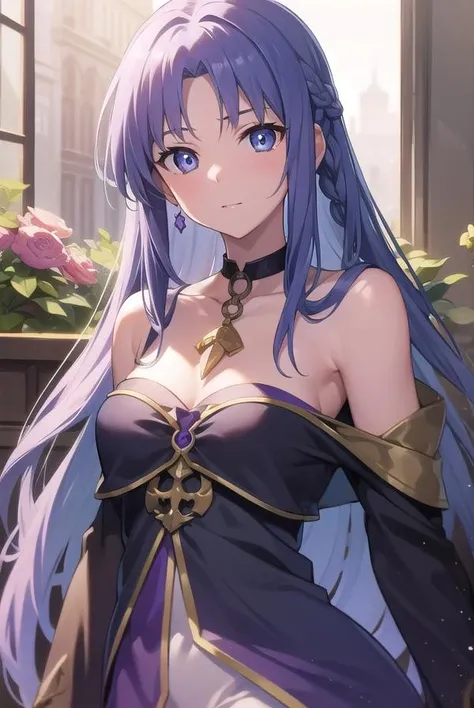 absurdres, highres, (official art, beautiful and aesthetic:1.2), ultra detail, beautiful person, 1girl, solo, long hair, bangs, hair ornament, navel, cleavage, very long hair, purple eyes, purple hair, braid, flower, outdoors, , raiden shogun,nipples,wet,pussy,leg spread,horny face,doggystyle,heart eyes,bending down,fucked from behind