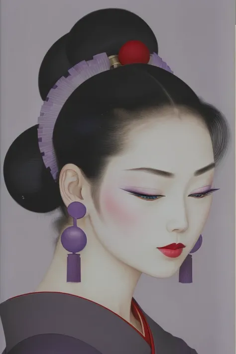 chiaroscuro technique on sensual illustration of an elegant queen , vintage ,silky dress, matte painting, by John Singer Sargent, by Harumi Hironaka, extremely soft colors, vibrant, pastel, highly detailed, digital artwork, high contrast, dramatic, refined, tonal, an intimate, seductive studio setting with a focus on sensuality and romance. Utilize soft, warm lighting that bathes the space in a gentle, inviting glow. Incorporate luxurious fabrics, plush furnishings, and a touch of decadence to evoke an opulent ambiance. The scene should exude an air of serenity and anticipation, inviting the viewer into a sensual and romantic space