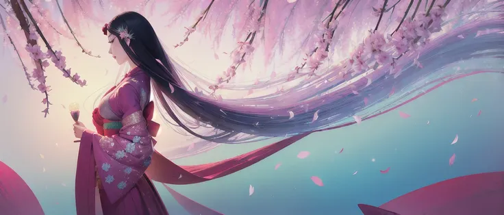 tsuruta ichiro, ichiro, 1girl, solo, ornamental, nipples, bare shoulder,
upper body, bare shoulder, blue|grey eyes, butterflies, dragonflies,(Ao dai|Kilt |Dashiki |Dirndl |Thawb |Sarong |Baju Kurung|Tracht |hanfu|kimono|hanbok|cheongsam),
(super long hair:1.7), flying flower petals, long eyelash, makeup, lipstick, sakura petals pattern, bamboo leaves pattern, wavy hair, from side,
closed mouth, from side, eyelashes, profile, floating hair, wind, dandelion,
jewelry, blush,
rim light, back light,
<lora:ichirov11:0.95>