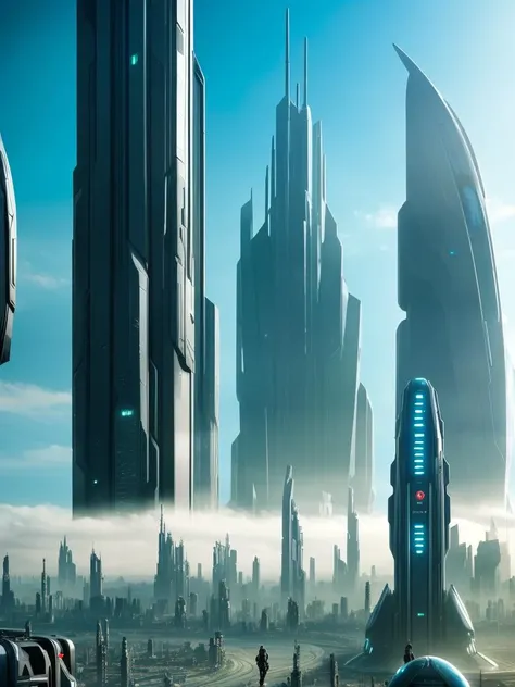 landscape of a futuristic sci fi city, sci fi, ultra realistic, high resolution, city