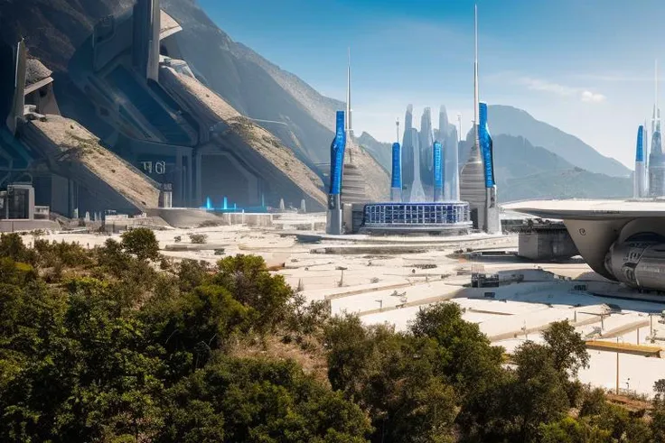 caspian sci-fi, landscape of a futuristic sci fi city, sci fi, ultra realistic, high resolution, city