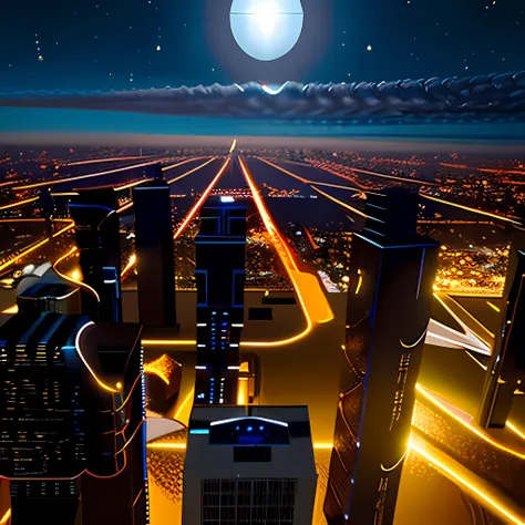 futuristic sci-fi City,  high detail, ultra-realistic, high resolution,  modern,  Cyberpunk,  night, city lights,