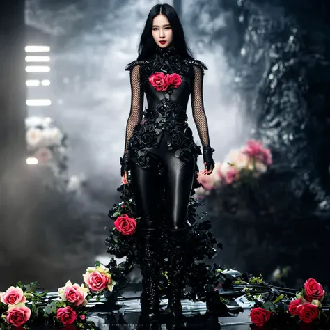 PureErosFace_V1 EMB_tallgirlstyle-500, techwear, futuristic armor, cybernetic armor, cyber helmet, fishnet style (((gothic dress))) with (((roses))), perfect eyes, blue eyes, (multicolor), (((black lips))), proportional eyes,(skindentation:1.2), gothic, gloomy, realistic, masterpiece, highest quality, highres, (wet white dress:1.3), beautiful vampire princess, cute, sci-fi, caspian sci-fi , render,  modelshoot style, (extremely detailed CG unity 8k wallpaper), full shot body photo of the most beautiful artwork in the world, professional majestic oil painting, trending on ArtStation, trending on CGSociety, Intricate, High Detail, Sharp focus, dramatic