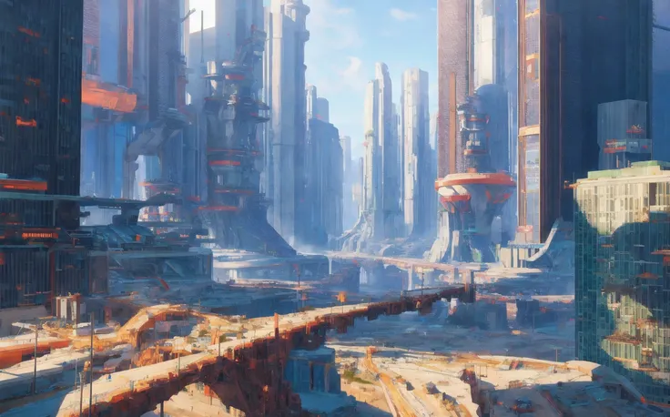 landscape of a futuristic sci fi city, sci fi, ultra realistic, high resolution, city