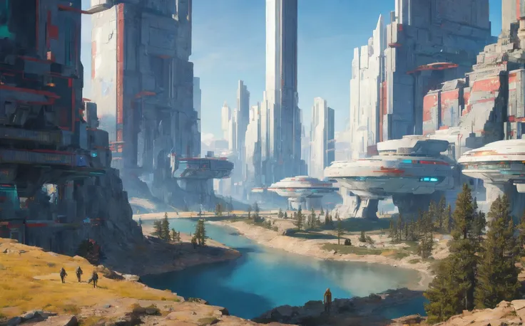 landscape of a futuristic sci fi city, sci fi, ultra realistic, high resolution, city