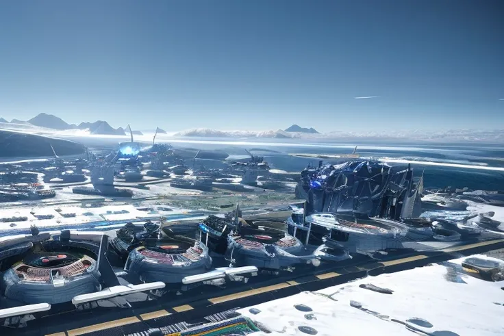 sci-fi, landscape of a futuristic sci fi city, sci fi, ultra realistic, high resolution, city