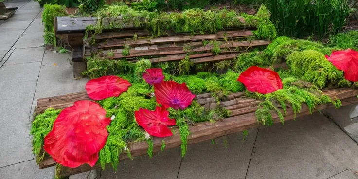A park bench in the middle of a quiet street, completely engulfed by glowing, colorful mushrooms and creeping ivy. The wooden slats are cracked, but soft, glowing ferns have pushed through, creating a cushioned seat of greenery. Ral-ovrgrwth, a bright flower growing in the center of the bench, spreads its petals wide, casting warm light around it, inviting the surrounding flora to thrive in its glow as the bench becomes part of the earth again.
<lora:ral-ovrgrwth-flux:1>