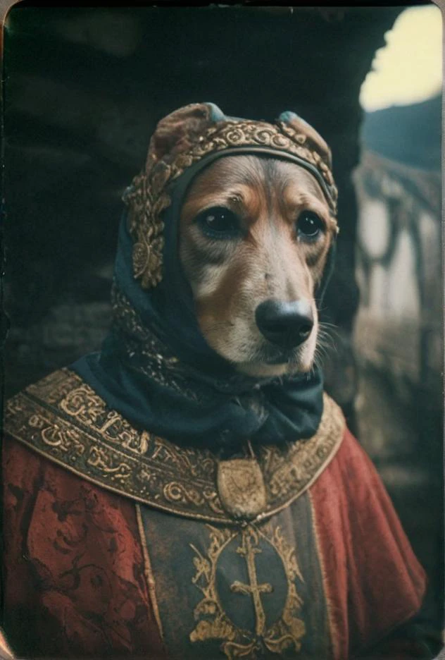 analog film photo ((spectacular analog color film photo of man with dog head))(Christopher, dog headed medieval saint head of a canid cynocephalus)
<lora:LCM-LoRA-XL_V1:0.21>
<lora:SDXLHighDetail_v5:0.3>
<lora:ral-exposure:0.3> ral-exposure <lora:sdxl_photorealistic_slider_v1:1.2>
<lora:RMSDXL-DarknessCinema-XL_V1:0.6>
ISO 200 faded film, 35mm photo, grainy, vignette, vintage, Kodachrome, Lomography, stained, highly detailed, found footage . faded film, desaturated, 35mm photo, grainy, vignette, vintage, Kodachrome, Lomography, stained, highly detailed, found footage