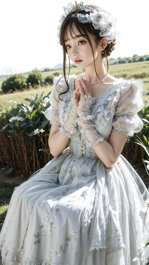 best quality, ultra high res, (photorealistic:1.4), masterpiece, highres, original, extremely detailed wallpaper,
lawn, sky,
1girl, solo, hplj \(manaka nemu\), white dress,
hand on own forehead, <lora:è´é¢neg4all_bdsqlsz:0.8>,