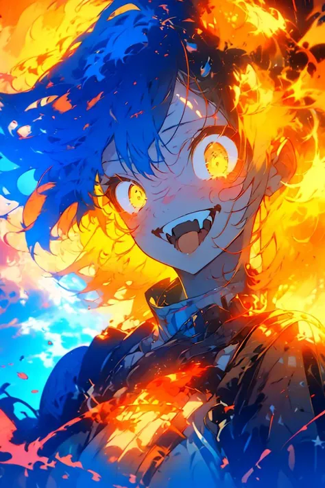 <lora:Constricted PupilsV3:0.85> constricted pupils, small pupils,
<lora:PSYCHOPHONKY:0.85> psychophonky, psychotic, crazy smile, glowing eyes, fangs, tongue sticking out ,
<lora:constricted_pupils_v0.2a:0.85> constricted pupils,
fire, particles,( yellow:1.2)
