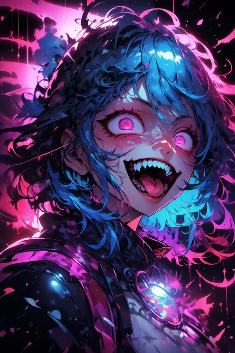 <lora:Constricted PupilsV3:0.85> constricted pupils, small pupils,
<lora:PSYCHOPHONKY:0.85> psychophonky, psychotic, crazy smile, glowing eyes, fangs, tongue sticking out ,
<lora:constricted_pupils_v0.2a:0.85> constricted pupils