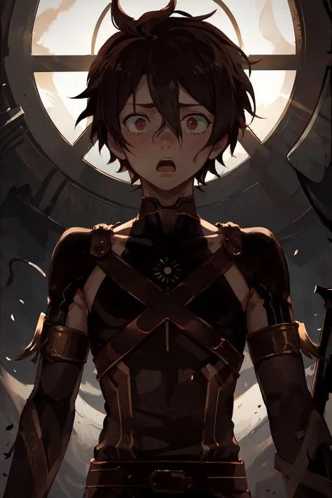 <lora:alexanderfgo:.7> alexanderfgo, 1boy, solo, face, close up, (backlighting, silhouette:1.2), <lora:Crazy_ExpressionsV2:.5>, scared, constricted pupils, horrified, shocked, looking away, closed mouth, castle, night