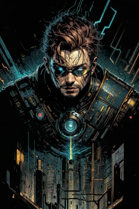 (masterpiece:1), (best quality:1), high contrast, strong shadows, outlines, <lora:graphicNovelStyle_v10:0.2>, <lora:realistic:0.3>, <lora:sharpen-soften:-0.3>,
<lora:GoodHands-beta2:0.8>
(1man, thin adult european male:1.2), pink eyes, auburn hair, fade with goatee,
(style-swirlmagic:0.8), solo, half shot, detailed background, detailed face, (<lora:JoltTech:0.6>, bolt, scifi, jolttech theme:1.1), investigator of eldritch mysteries, steampunk tattered adventuring clothes, goggles, , cape, dark color scheme, looming insanity, ravens circling in background, sinister shadows, early 20th century mysterious lovecraftian atmosphere,