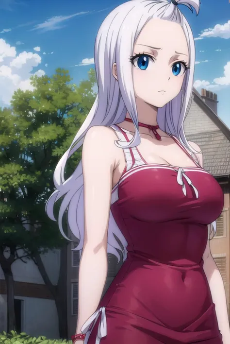 mirajanestrauss, <lyco:mirajanestrauss-lyco-nochekaiser:1>,
mirajane strauss, long hair, blue eyes, white hair, forehead,
BREAK dress, bare shoulders, jewelry, necklace, red dress, ribbon, pink ribbon,
BREAK outdoors, nature, forest, cloud, sky, sun, day,
BREAK looking at viewer, (cowboy shot:1.5),
BREAK <lyco:GoodHands-beta2:1>, (masterpiece:1.2), best quality, high resolution, unity 8k wallpaper, (illustration:0.8), (beautiful detailed eyes:1.6), extremely detailed face, perfect lighting, extremely detailed CG, (perfect hands, perfect anatomy),