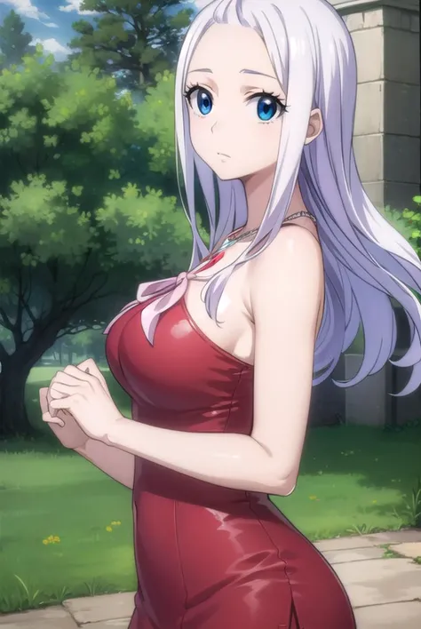 mirajanestrauss, <lyco:mirajanestrauss-lyco-nochekaiser:1>,
mirajane strauss, long hair, blue eyes, white hair, forehead,
BREAK dress, bare shoulders, jewelry, necklace, red dress, ribbon, pink ribbon,
BREAK outdoors, nature, forest, cloud, sky, sun, day,
BREAK looking at viewer, (cowboy shot:1.5),
BREAK <lyco:GoodHands-beta2:1>, (masterpiece:1.2), best quality, high resolution, unity 8k wallpaper, (illustration:0.8), (beautiful detailed eyes:1.6), extremely detailed face, perfect lighting, extremely detailed CG, (perfect hands, perfect anatomy),