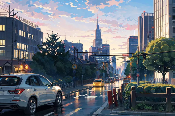 (masterpiece:1.2), best quality,PIXIV, The Garden of Words,
ground vehicle, motor vehicle, car, scenery, sign, no humans, road, road sign, city, outdoors, street, building, lamppost, traffic light, cityscape, fence
<lora:The Garden of Words_20230619154444-000017:0.8>