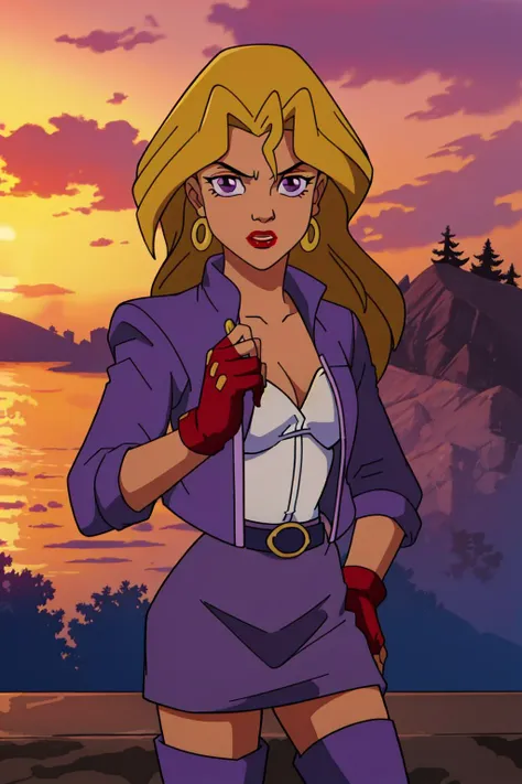 (masterpiece, best quality), intricate details
1girl, <lora:mai valentineV1:0.8> mai valentine, long hair, blonde hair, jewelry, purple eyes, earrings, makeup, lipstick, red fingerless gloves, purple jacket, white bustier, purple skirt, black belt, black boots,