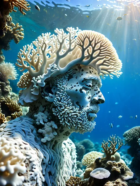 surreal and bizarre,
closeup of an (entirely made of bleached coral) man,
fish, coral, seaweed, rocks, dappled sunlight,
<lora:RMSDXL_Enhance:1>
<lora:MJ52:0.6>
<lora:add-detail-xl:0.8>