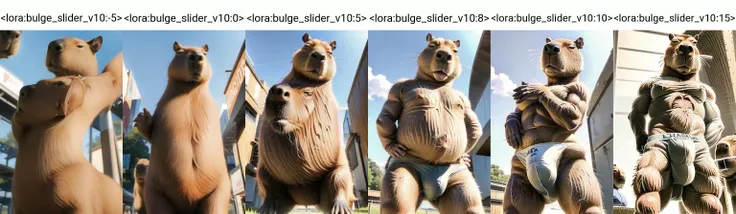 <lora:add_brightness:0.5><lora:add_detail:0.5><lora:capi:1> capybara,
<lora:bulge_slider_v10:-5>
from below, cowboy shot,