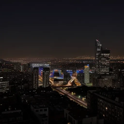 city skyline at night