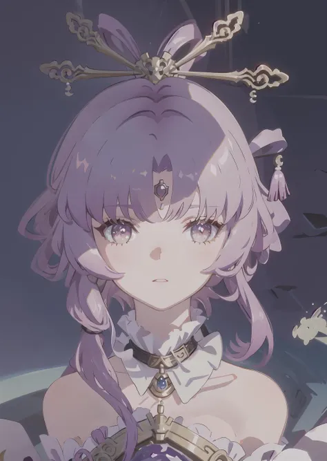 (masterpiece, best_quality), highly_detailed, highres,
<lora:fuxuanStarrailV2.5:0.8>, fuxuan, fuxuanf,
1girl, solo, portrait, pink_hair, short_hair, bangs, hair_ornament, purple_gem, expressionless,
sky, clouds, day, blue_background, bright_background, sunshine, sun,
outlines, thick_outlines, volumetric_light