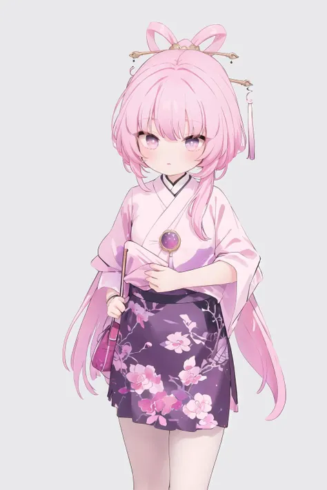 fuxuan,office lady,shirt,formal style, modern office interior,simple background,pink hair,look at view