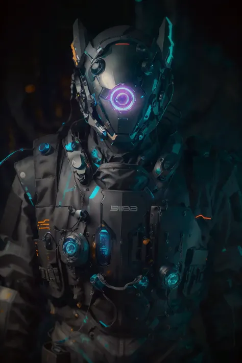 a close up of a mshn robot , futobot, cyborg , wearing cyberhelmet glowing , a military techwear jacket, tactical vest, mshn factory, tubes connected to neck, neon light
photorealistic, masterpiece, best quality, 35mm film, film grains, cyberpunk,
<lora:cyberhelmetv0.7:0.7> <lora:epiNoiseoffset_v2:1> <lora:mshn:0.4>