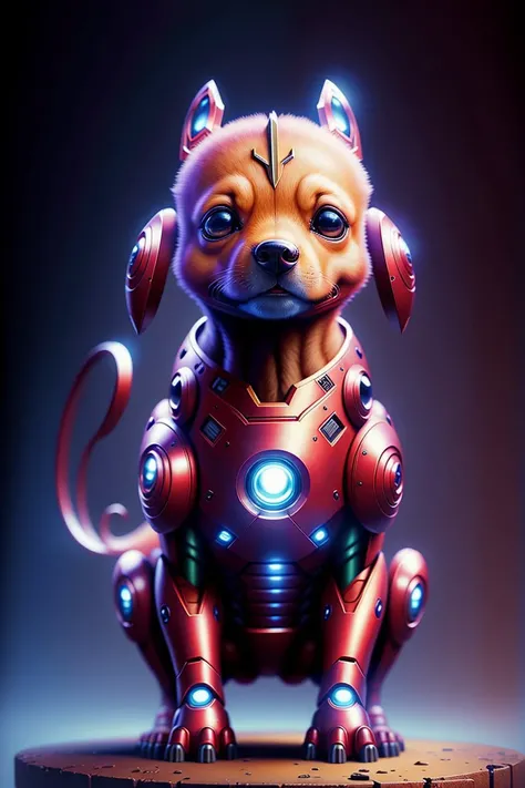 (masterpiece, top quality, best quality,concept art) <lora:CuteCreatures:0.9> Cu73Cre4ture dog iron-Man