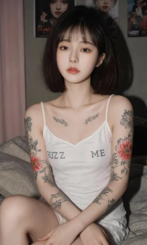 pale skin, big eyes and tender doll lips
