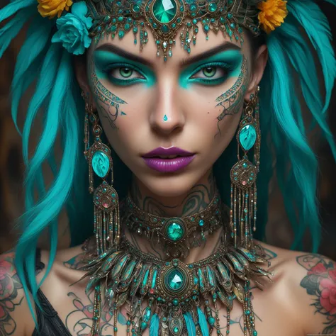 32k, total nude full body view from head to toe, ((without clothes, absolutely nude, small boobs)), very beautiful tribal raccoon sexy skinny young 20 yo woman with excessive intricately detailed vivdly colorful facepaint bodypaint makeup, stunning radiant teal eyes, gorgeous white hair with pink highlights, magical night sky background, (total nude) full length body shot, trending on artstation, sharp focus, studio photo, intricate details, highly detailed, 32K resolution, perfect composition, perfect face, ultra detailed