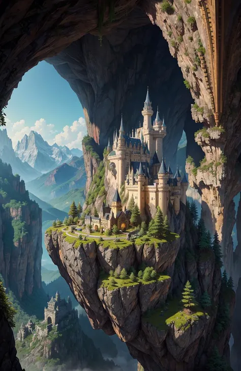A forbidden castle high up in the mountains, pixel art, (intricate details:1.12), hdr, (intricate details, hyperdetailed:1.15), (natural skin texture, hyperrealism, soft light, sharp:1.2)