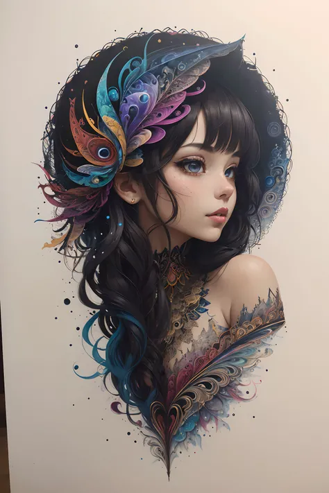 (masterpiece, top quality, best quality, official art, beautiful and aesthetic:1.2), (1girl:1.3), extremely detailed,(fractal art:1.2),colorful,highest detailed,(zentangle:1.2), (dynamic pose), (abstract background:1.5), (treditional dress:1.2), (shiny skin), (many colors:1.4), upper body, masterpiece, best quality,high quality,highres, 16K,RAW,ultra highres,ultra details,finely detail,an extremely delicate and beautiful,extremely detailed,real shadow, anime,highly detailed painted,award winning glamour paintting,wonderful paintting,art style,stylized,