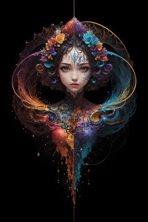 (masterpiece, top quality, best quality, official art, beautiful and aesthetic:1.2), (1girl:1.3), extremely detailed,(fractal art:1.2),colorful,highest detailed,(zentangle:1.2), (dynamic pose), (abstract background:1.5), (treditional dress:1.2), (shiny skin), (many colors:1.4), upper body, masterpiece, best quality,high quality,highres, 16K,RAW,ultra highres,ultra details,finely detail,an extremely delicate and beautiful,extremely detailed,real shadow, anime,highly detailed painted,award winning glamour paintting,wonderful paintting,art style,stylized,