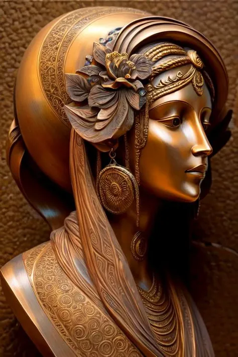 Sculpture Artist, Masterpiece, (Bronze: 1.4), Illustration: 1.2, Figures, Curved Lines, Intricate Details,